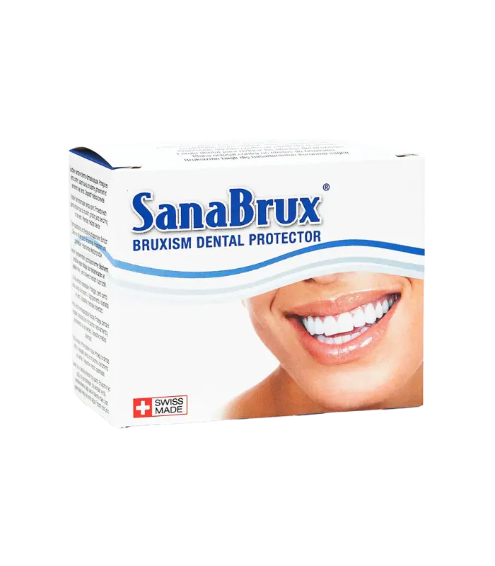 Sanabrux Mouthguard from Sleep and Sound, clear dental protector for teeth grinding, bruxism relief, and jaw comfort during sleep.